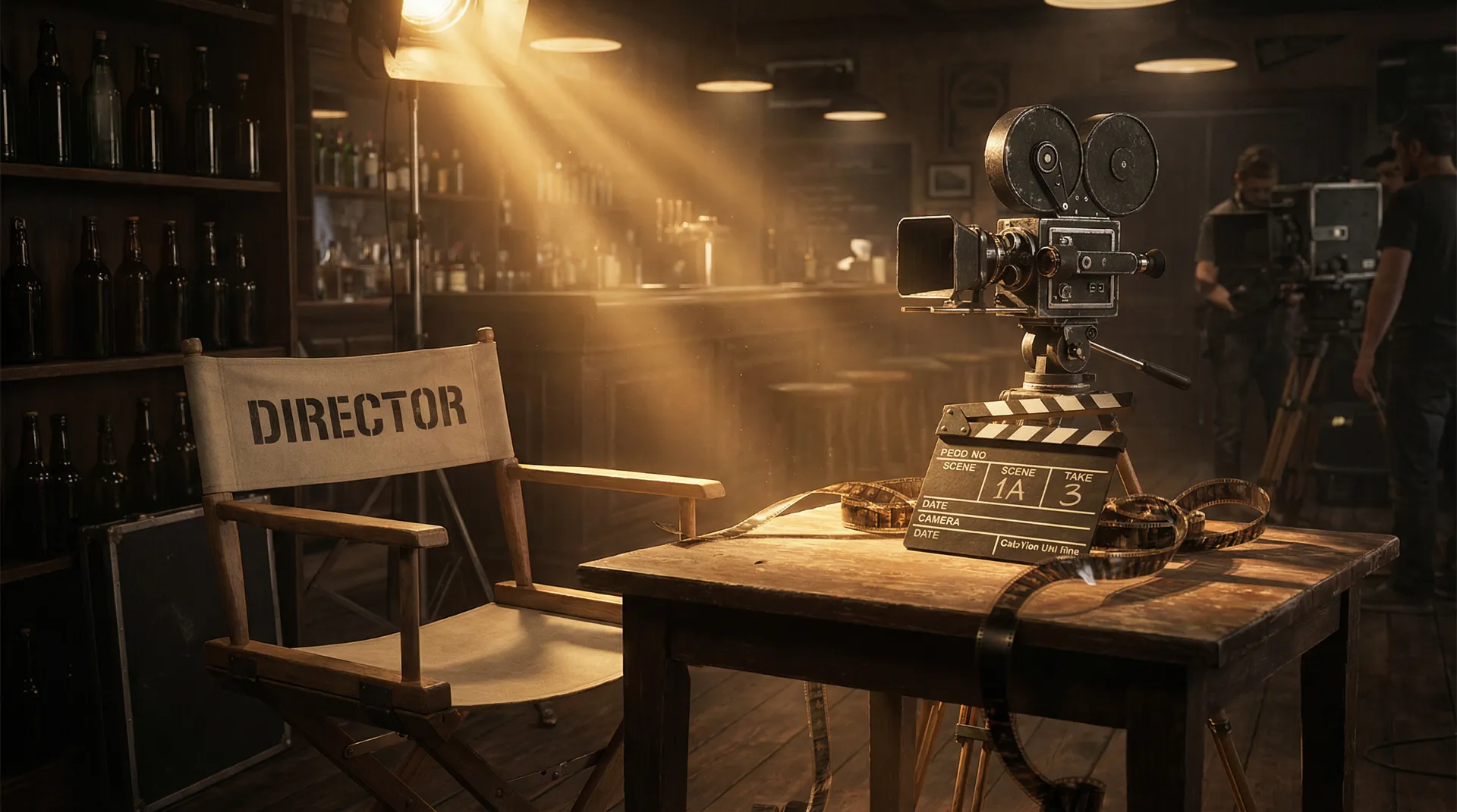电影拍摄幕后场景 - 导演椅与场记板 茄子视频 幕后故事