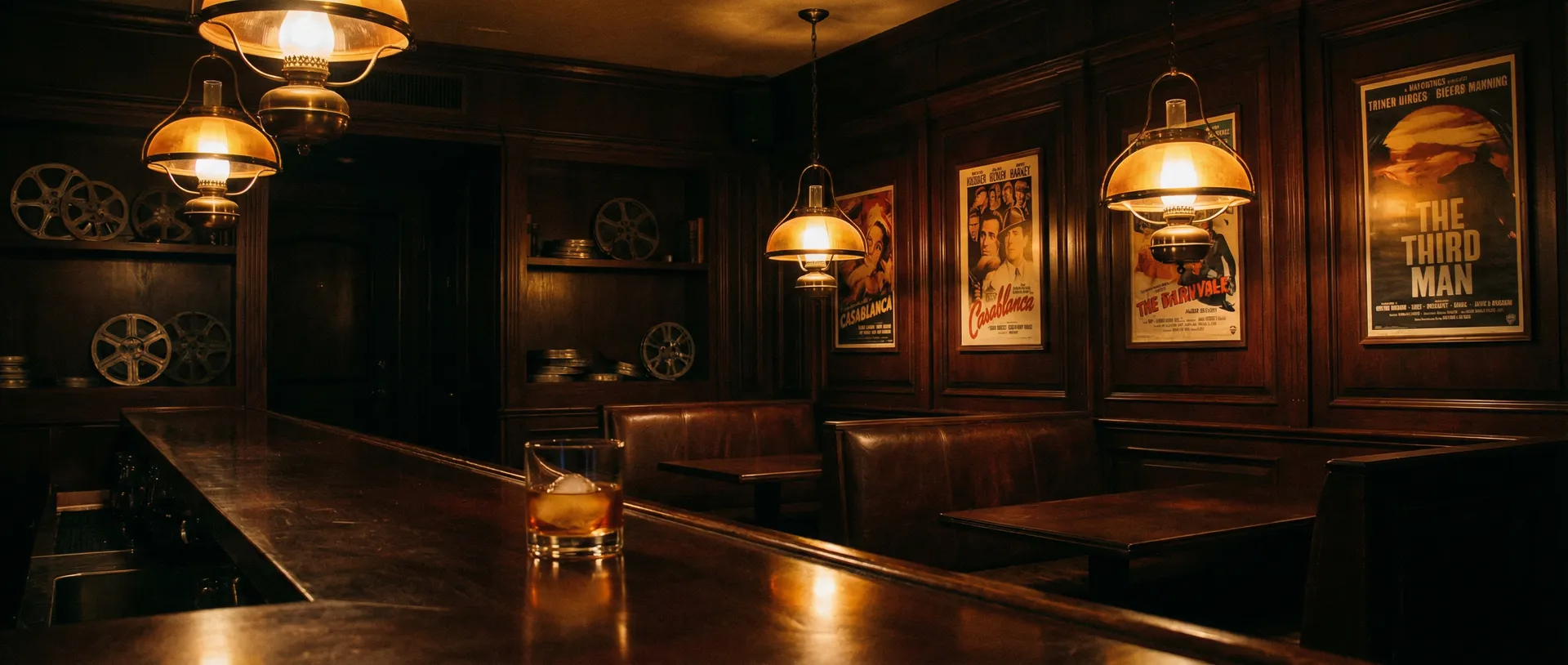 老式酒馆吧台上的威士忌杯与暖黄灯光 - 茄子视频 酒馆氛围